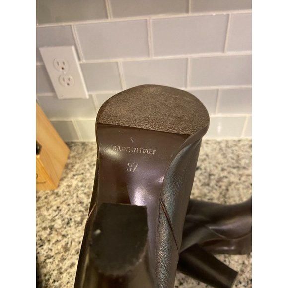 Marella Womens Brown Leather Boots Made in Italy Size 37/7 - Picture 8 of 10